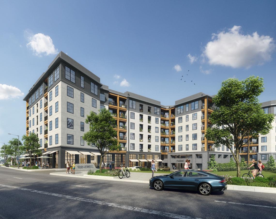 Two hundred more rentals have topped out over Howell Mill Road